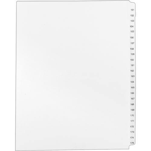 Avery-Style Legal Exhibit Side Tab Divider, Title: 151-175, Letter, White