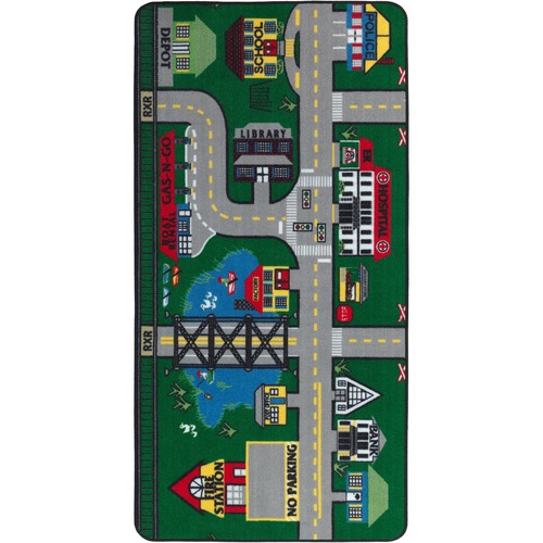 Places To Go Road Rug, Rectangle, 6'x9', Multi