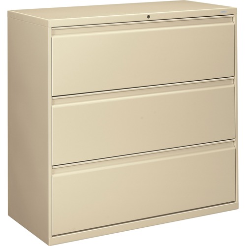 800 Series Three-Drawer Lateral File, 42w X 19-1/4d X 40-7/8h, Putty