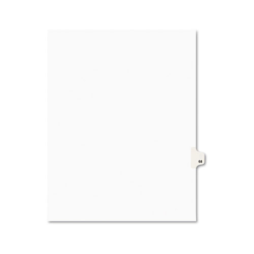 Avery-Style Legal Exhibit Side Tab Divider, Title: 68, Letter, White, 25/pack