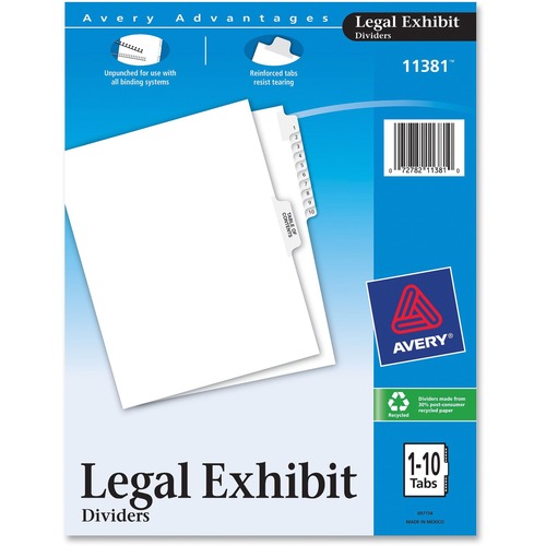 DIVIDERS,LEGAL,SIDETAB,1-10