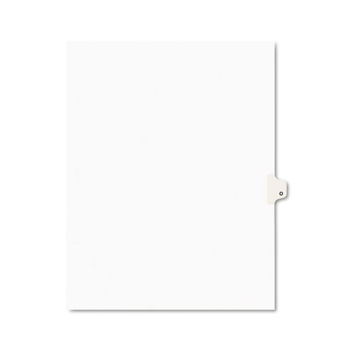 Avery-Style Legal Exhibit Side Tab Dividers, 1-Tab, Title O, Ltr, White, 25/pk