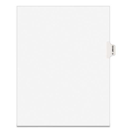Avery-Style Preprinted Legal Side Tab Divider, Exhibit D, Letter, White, 25/pack