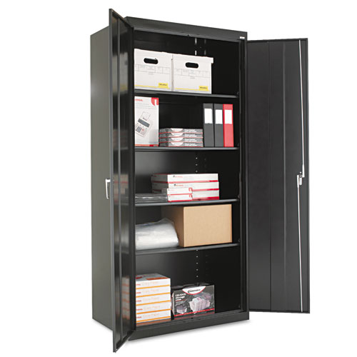 Assembled 78" High Storage Cabinet, W/adjustable Shelves, 36w X 24d, Black