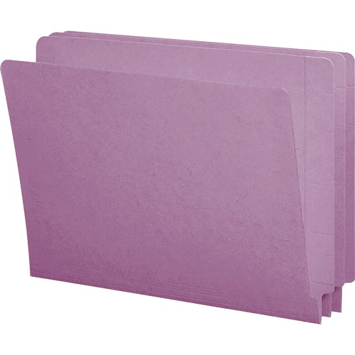 Colored File Folders, Straight Cut Reinforced End Tab, Letter, Lavender, 100/box