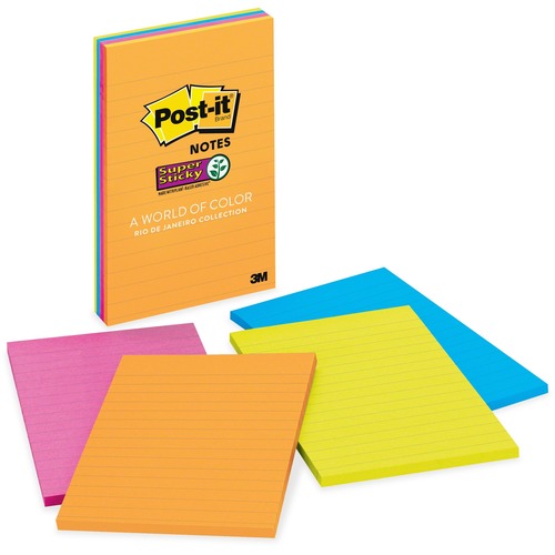 Super Sticky Pads,Rld,4"x6",45SH/PD,4 PD/PK,Riodejaneiro