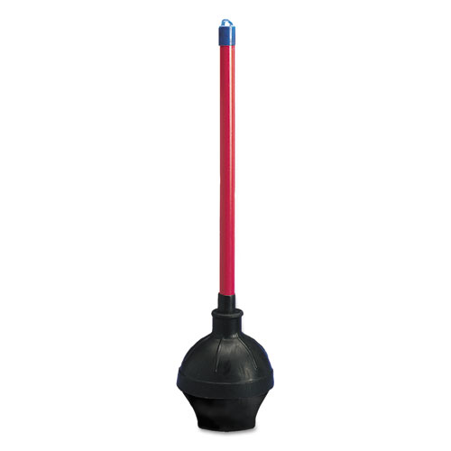 Toilet Plunger, 18" Plastic Handle W/ 5 5/8" Dia Bowl, Red/black, 6/carton