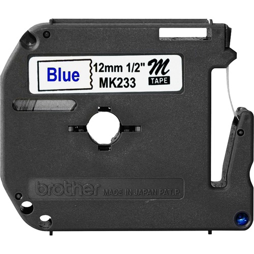 M Series Tape Cartridge For P-Touch Labelers, 1/2"w, Blue On White