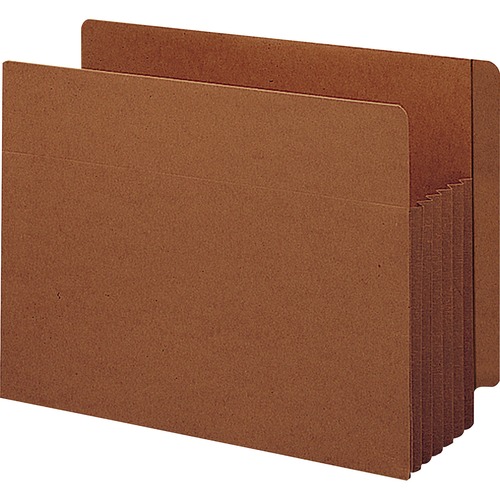 Tuff Pocket 5" Exp File Pockets, Straight, Legal, Redrope, 10/box