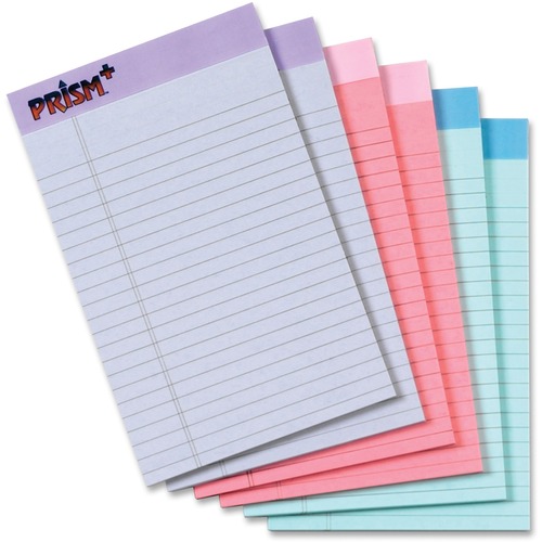 Prism Plus Colored Legal Pads, 5 X 8, Pastels, 50 Sheets, 6 Pads/pack