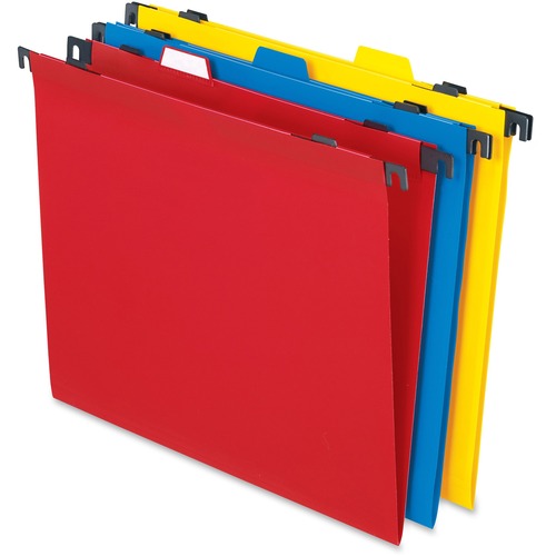 2-IN-1 COLORED POLY FOLDERS WITH BUILT-IN TABS, LETTER SIZE, 1/3-CUT TAB, ASSORTED, 10/PACK
