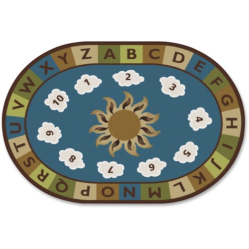 Sunny Day Learn and Play Rug, Nature, Oval, 4'x6'