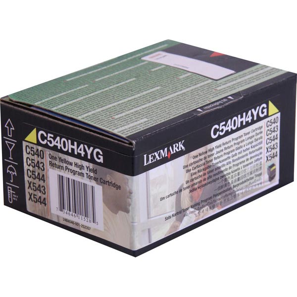 Lexmark C540 C543 C544 C546 X543 X544 X546 X548 High Yield Yellow Return Program Toner Cartridge for US Government (2000 Yield) (TAA Compliant Version of C540H1YG)