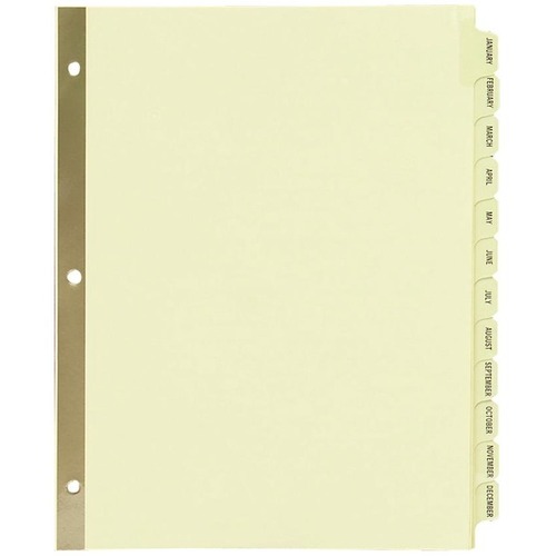 Preprinted Laminated Tab Dividers W/gold Reinforced Binding Edge, 12-Tab, Letter