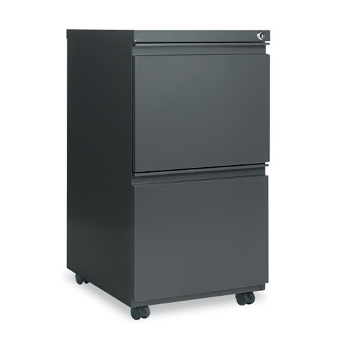 Two-Drawer Metal Pedestal File W/full-Length Pull, 14 7/8w X 19 1/8d, Charcoal