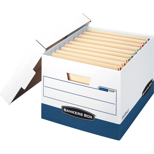 Stor/file Max Lock Storage Box, Letter/legal, White/blue, 12/carton