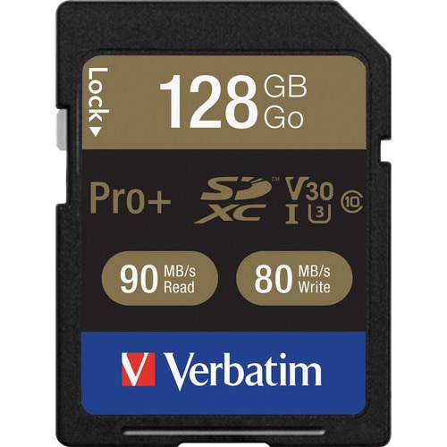 Memory Card, SDXC, 90MB/s Read Speed, 128GB, BK/GD