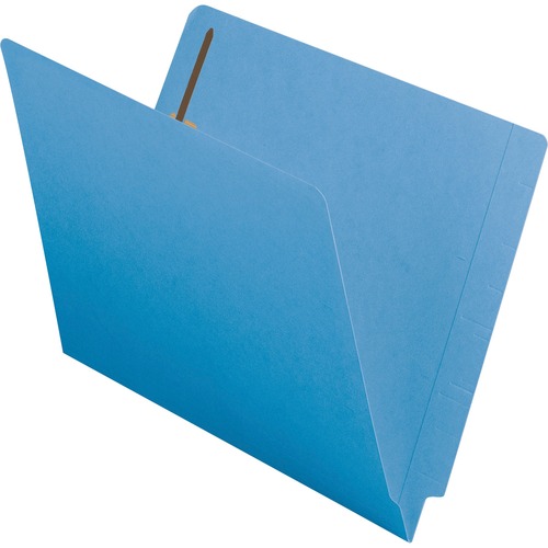 Two-Inch Capacity Fastener Folders, Straight Tab, Letter, Blue, 50/box