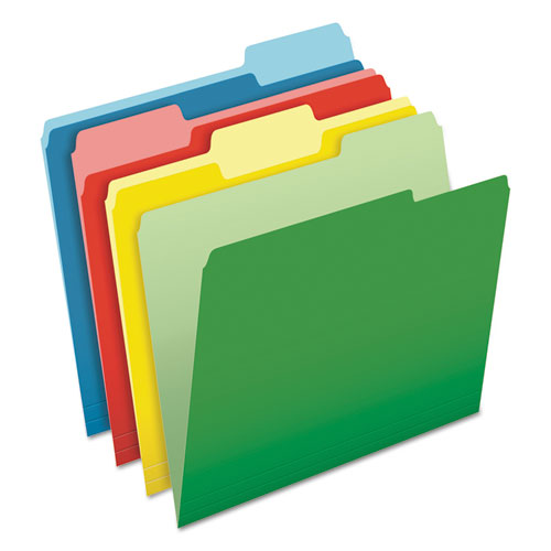 Cutless File Folders, 1/3 Cut Top Tab, Letter, Assorted, 100/box