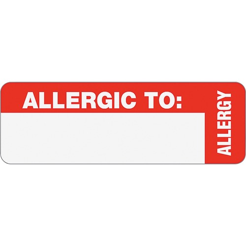 Medical Labels For Allergy Warnings, 1 X 3, White, 500/roll