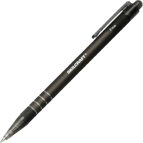 7520014220315, CLEAN CLICK BALLPOINT PEN, BLACK INK, FINE, DOZEN