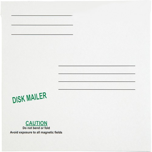 Redi File Disk Pocket Mailer, 6 X 5 7/8, Recycled, White, 10/pack