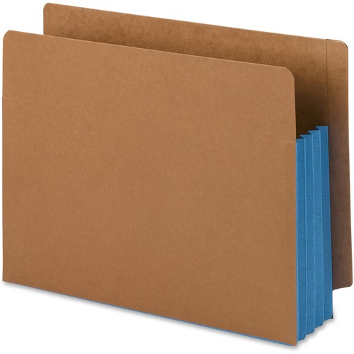 3 1/2" Exp File Pockets, Straight Tab, Letter, Blue, 10/box