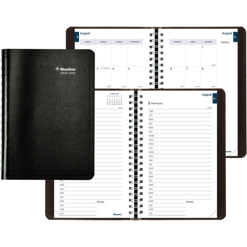 Daily Planner, Academic, Aug-July, 8"x5", Black