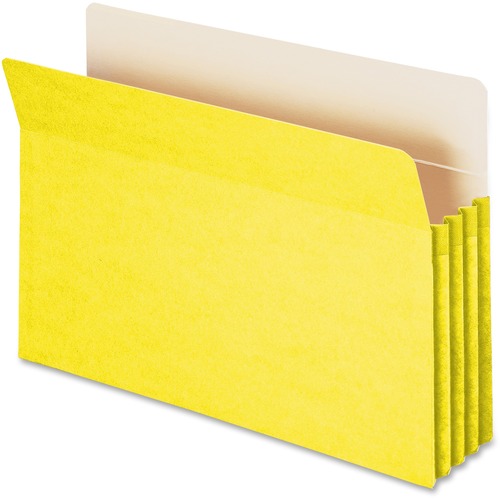 3 1/2" Exp Colored File Pocket, Straight Tab, Legal, Yellow