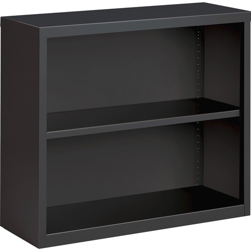 Bookcase, 2-Shelf, Steel, 34-1/2"x12-5/8"x30", Charcoal