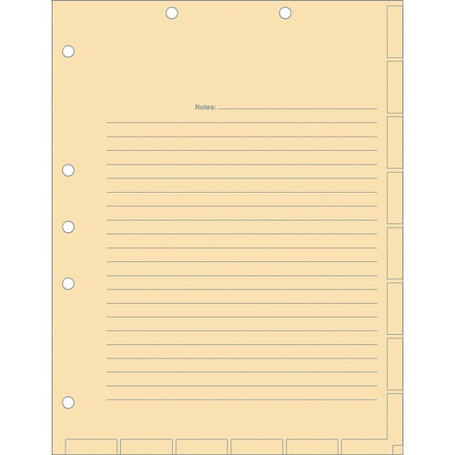 Medical Chart Index Divider Sheets, 8-1/2 X 11, Manila, 400/box