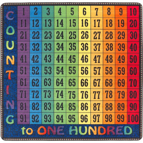 Counting To One Hundred, 12'x12', Multi