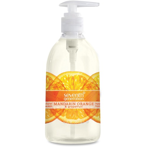 Natural Hand Wash, Mandarin Orange & Grapefruit, 12 Oz Pump Bottle, 8/carton