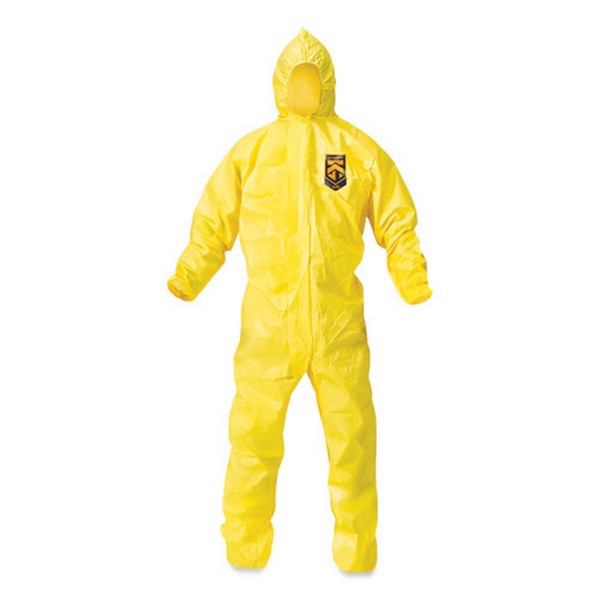 COVERALL,CHEM,LG,12/CT,YL
