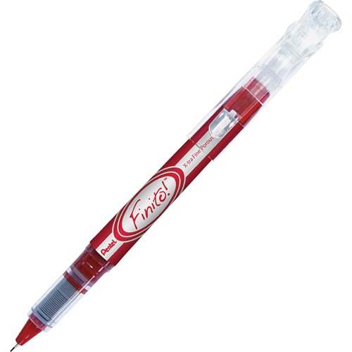 FINITO! STICK POROUS POINT PEN, EXTRA-FINE 0.4MM, RED INK, RED/SILVER BARREL