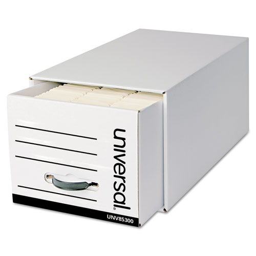 Heavy-Duty Storage Box Drawer, Letter, 14 X 25 1/2 X 11 1/2, White, 6/carton