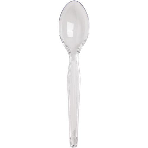 PLASTIC CUTLERY, HEAVYWEIGHT TEASPOON, CRYSTAL CLEAR, 6", 1,000/CARTON