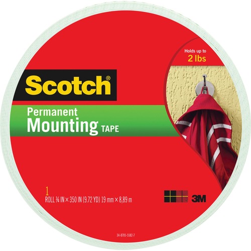 Foam Mounting Double-Sided Tape, 3/4" Wide X 350" Long