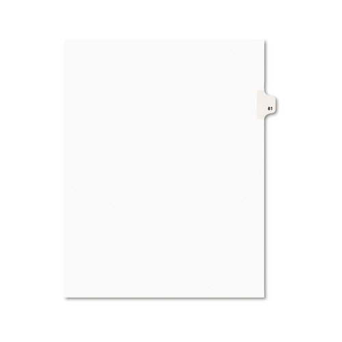 Avery-Style Legal Exhibit Side Tab Divider, Title: 81, Letter, White, 25/pack