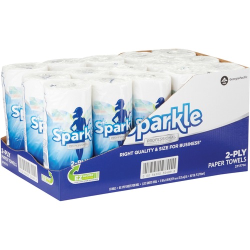 Sparkle Ps Perforated Paper Towel, White, 8 4/5 X 11, 85/roll, 15 Roll/carton