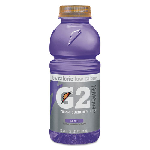 G2 Perform 02 Low-Calorie Thirst Quencher, Grape, 20 Oz Bottle, 24/carton