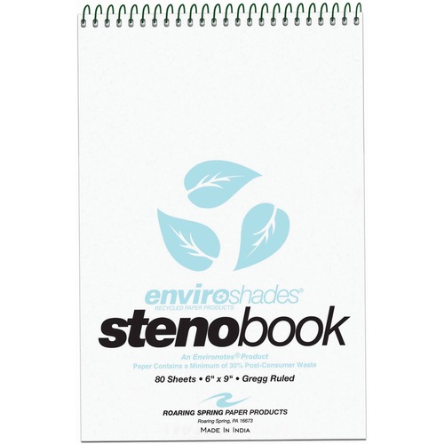 Steno Notebook Wirebound, 6"x9", 80/Shts, 4/PK, Blue