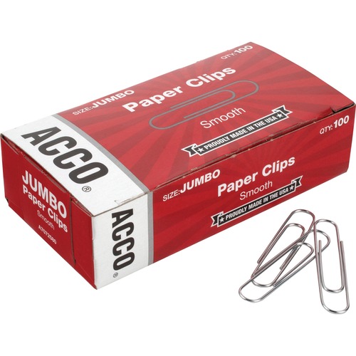 PAPER CLIPS, JUMBO, SILVER, 1000/PACK