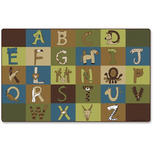 A-Z Animals Rug, Nature, Rectangle,7'6"x12'