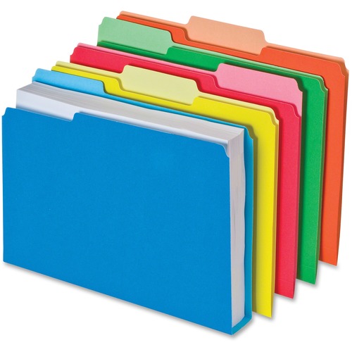 Double Stuff File Folders, 1/3 Cut, Letter, Assorted, 50/pack