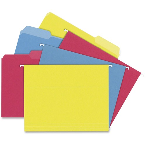 Combo Kit Hanging File Folders, 1/3 Tab, Letter, Assorted, 12 Sets/box