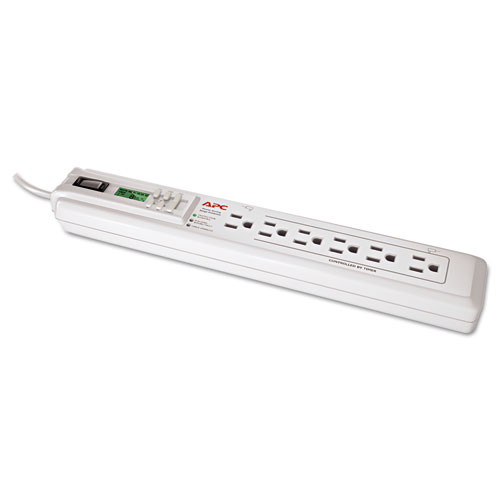 Surgearrest Surge Protector, 6 Outlets, 3 Ft, 1020 Joules, White