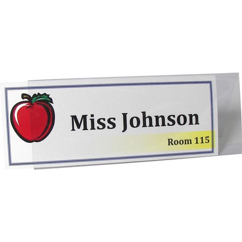 Name Tent Holder, Heavyweight, 11-1/6"x4-5/16", 25/BX, Clear