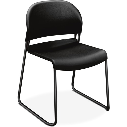 Gueststacker Series Chair, Black With Black Finish Legs, 4/carton
