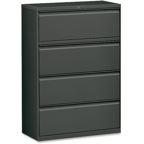 Lateral File, 4-Drawer, 36"x18-5/8"x52-1/2", Charcoal